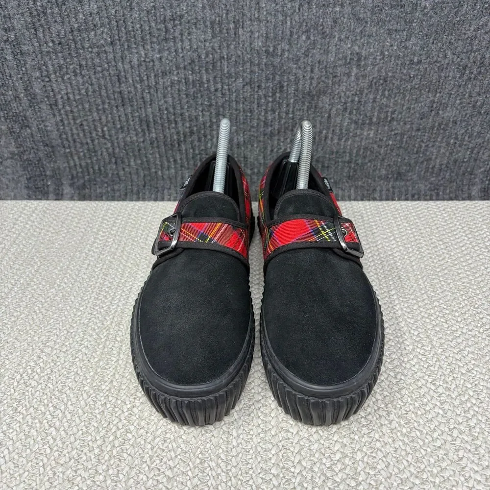 Vans Style 47 Creeper Black Tartan Plaid Buckle Suede Shoes Women’s 6.5